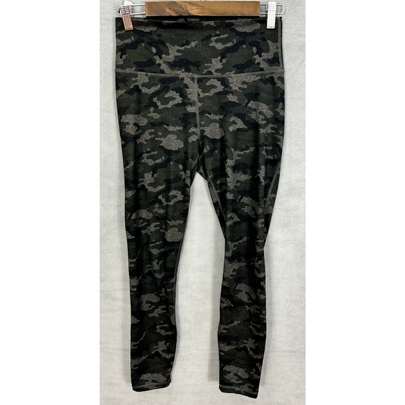 Fabletics Leggings Womens Small Gray Green Camo PowerHold High Waist Gorpcore - Picture 1 of 5